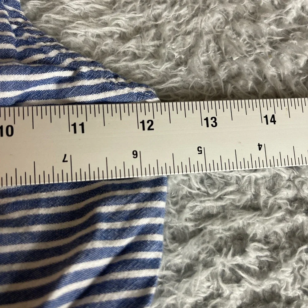 Old Navy Girls Blue White Striped Tiered Maxi Dress Size L 10-12 Cotton Rayon